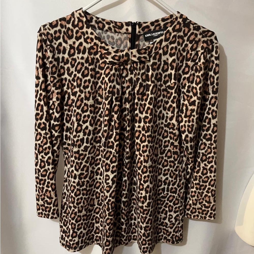 Karl Lagerfeld leopard print blouse